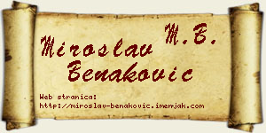 Miroslav Benaković vizit kartica